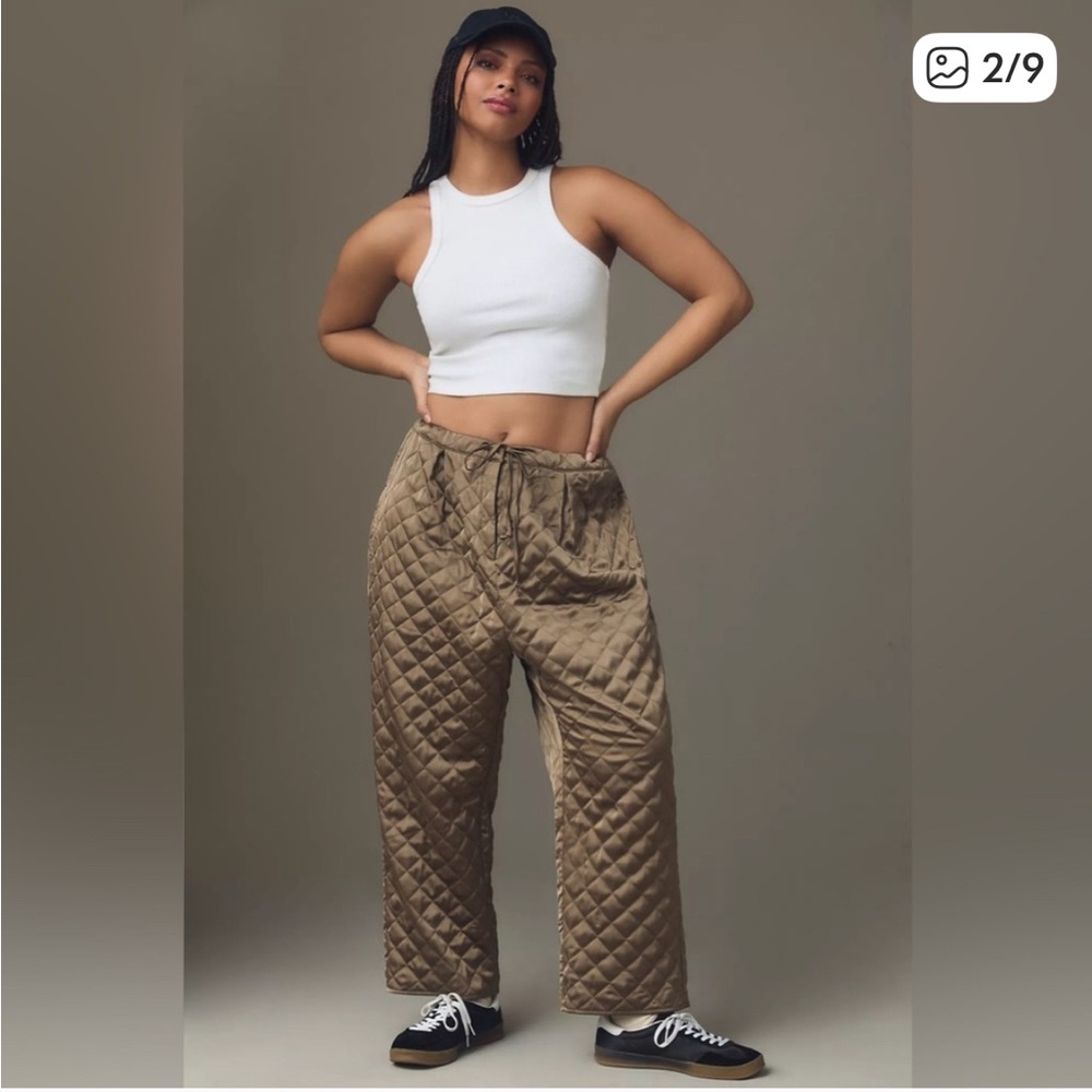 Anthropologie Flat White quilted pants plus size 3X NWT